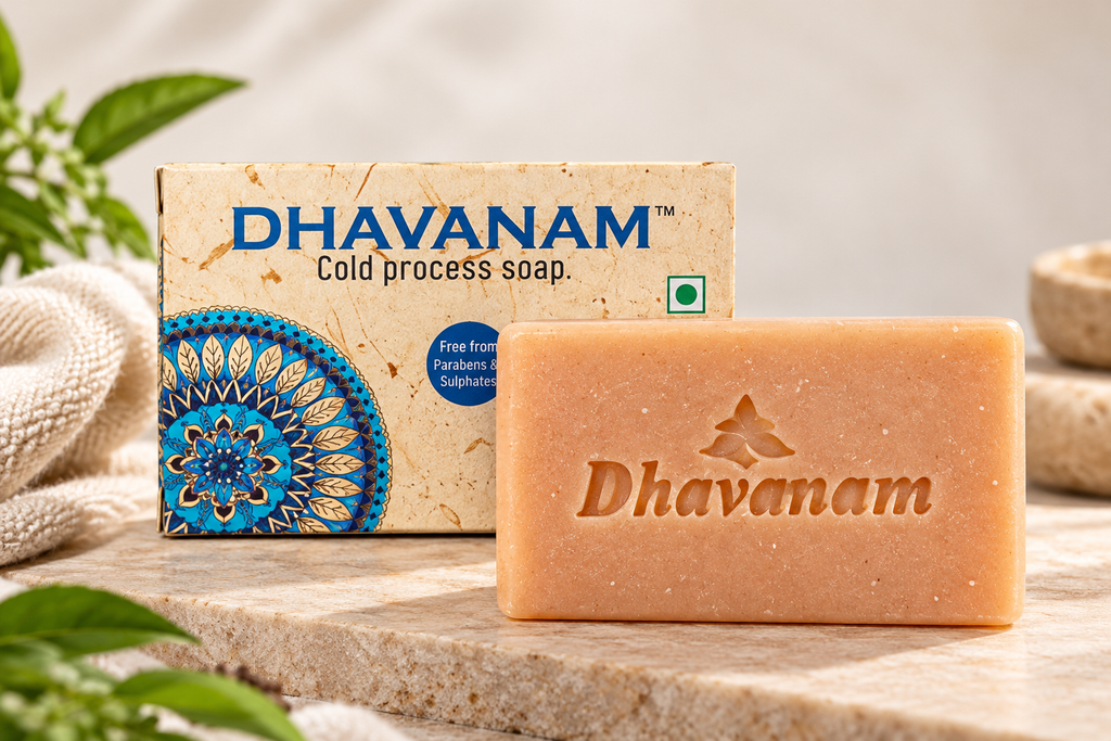 Dhavanam Gentle Hydration Soap (with Goat Milk & Coconut Oil) - pack of 3